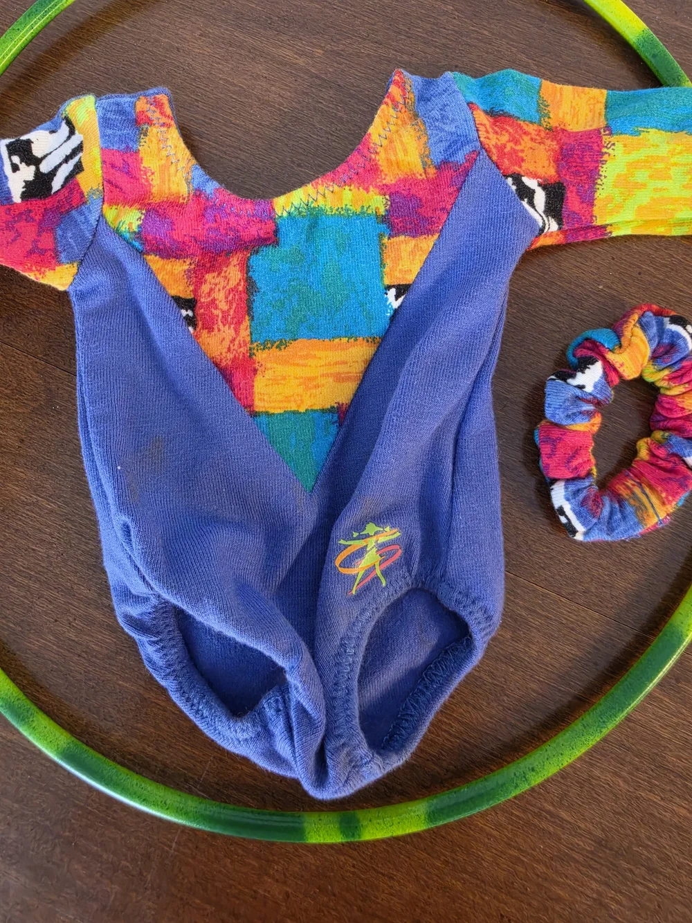 American Girl Blue Multicolor Gymnastics Leotard